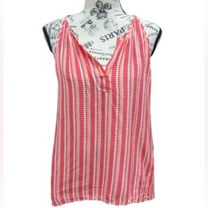 Nell women's pink peach silk patterned tank top size M